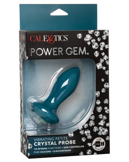 Power Gem Vibrating Petite Crystal Probe-Blue