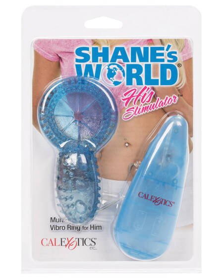 Shane's World His Vibrating Ring Stimulator-Blue