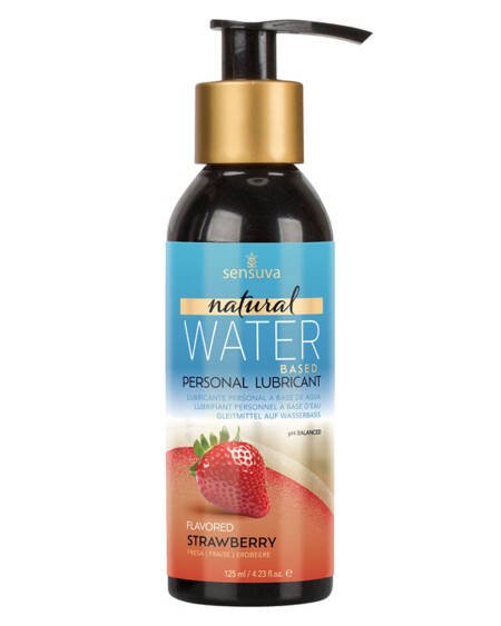 Sensuva Natural Water Based Lubricant-Strawberry 4oz