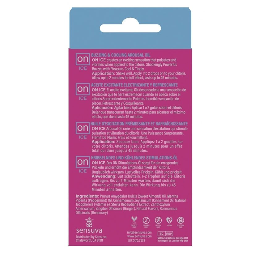Sensuva ON Ice Arousal Oil 5ml Bottle Medium Box - Image 3