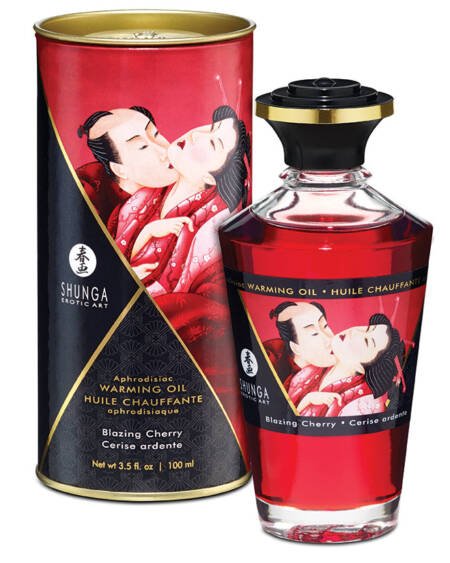 Shunga Aphrodisiac Warming Oil-Blazing Cherry 3.5oz