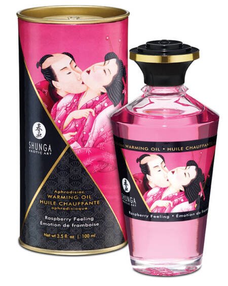 Shunga Aphrodisiac Warming Oil-Raspberry Feeling 3.5oz