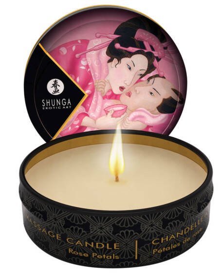 Shunga Mini Massage Candle-Rose Petals 1oz