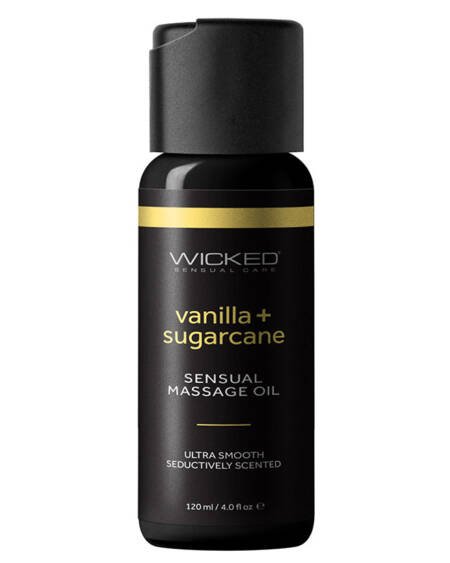 Wicked Sensual Care Sensual Massage Oil-Vanilla and Sugarcane 4oz