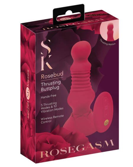 Secret Kisses Rosegasm Remote Control Thrusting Rosebud Butt Plug