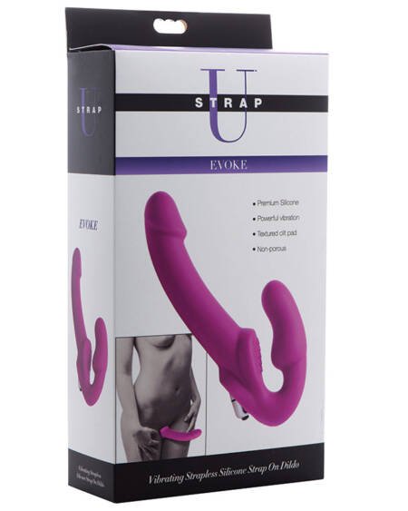 Strap U Evoke Vibrating Strapless Silicone Strap On Dildo