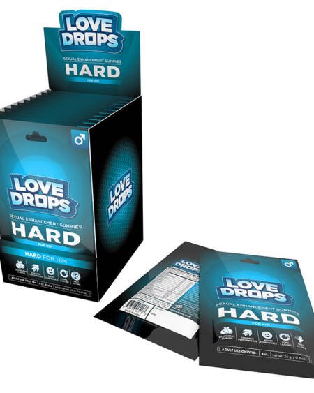 Love Drops Sexual Enhancement Hard Gummies For Him Display of 12